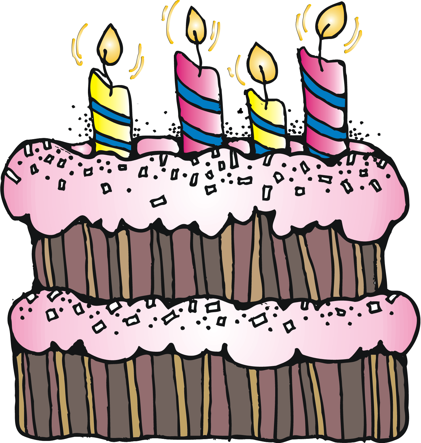 Birthday Cake Cartoon Illustration PNG