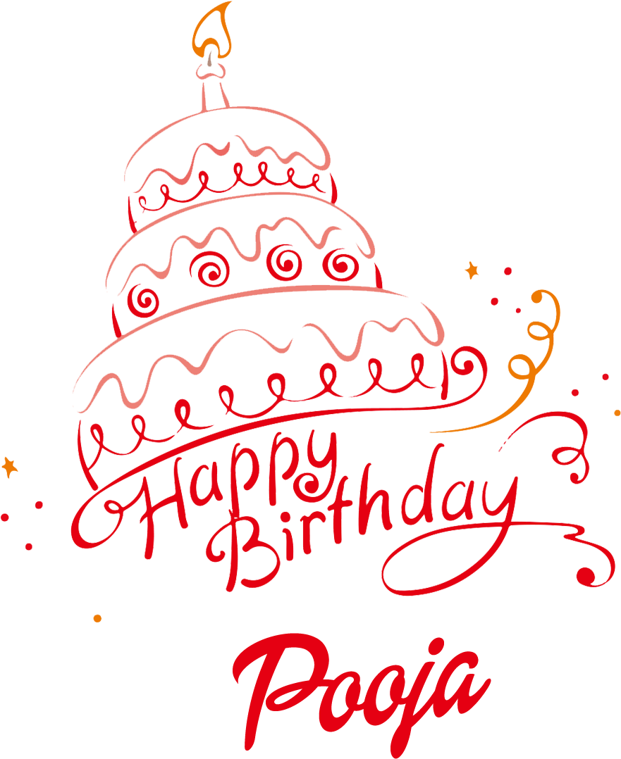 Birthday Cake Drawing Pooja Logo PNG