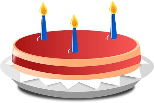 Birthday Cake Three Candles PNG