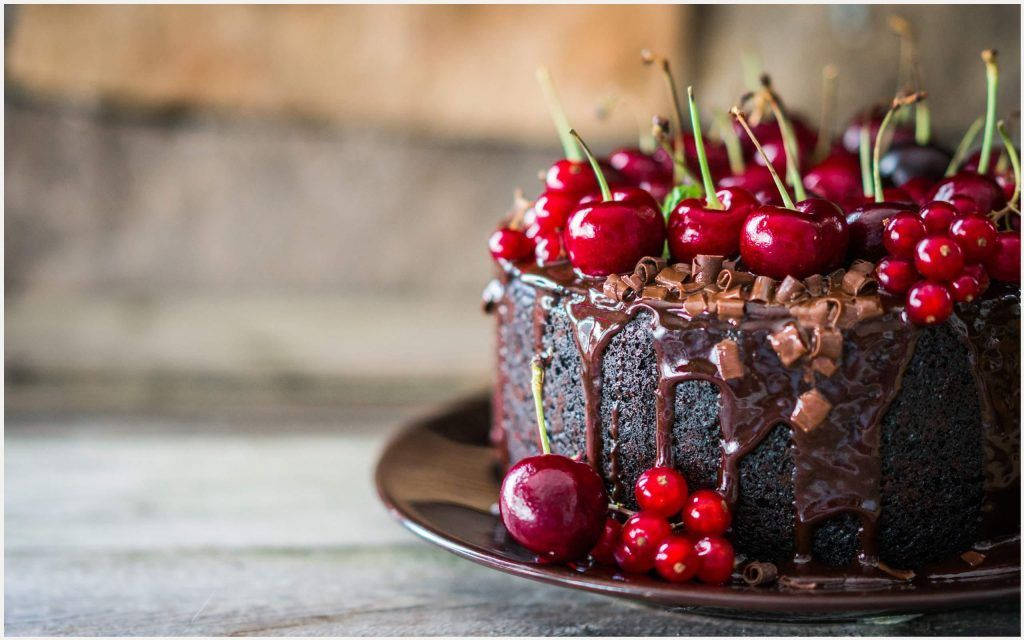 Birthday Cake Topped With Cherries