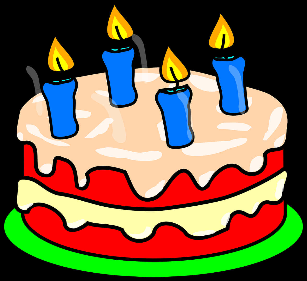 Birthday Cake With Candles Clipart PNG