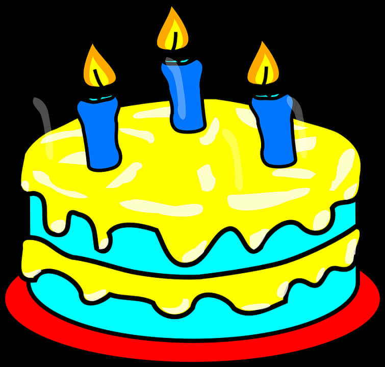 Birthday Cake With Candles Illustration PNG