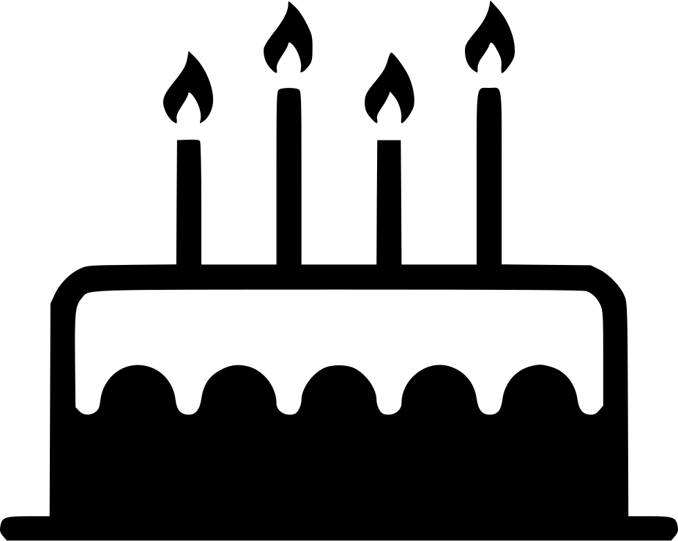 Birthday Cake With Candles Vector PNG