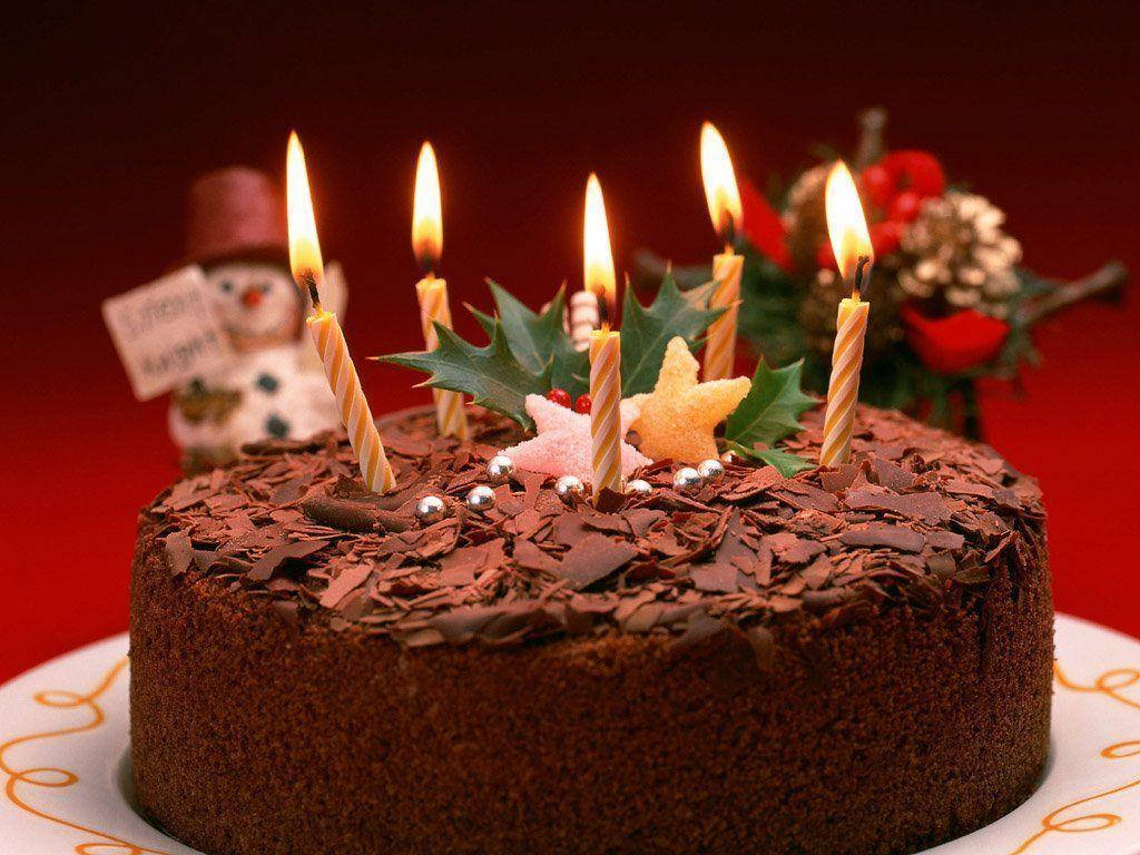 Birthday Cake With Chocolate Shavings