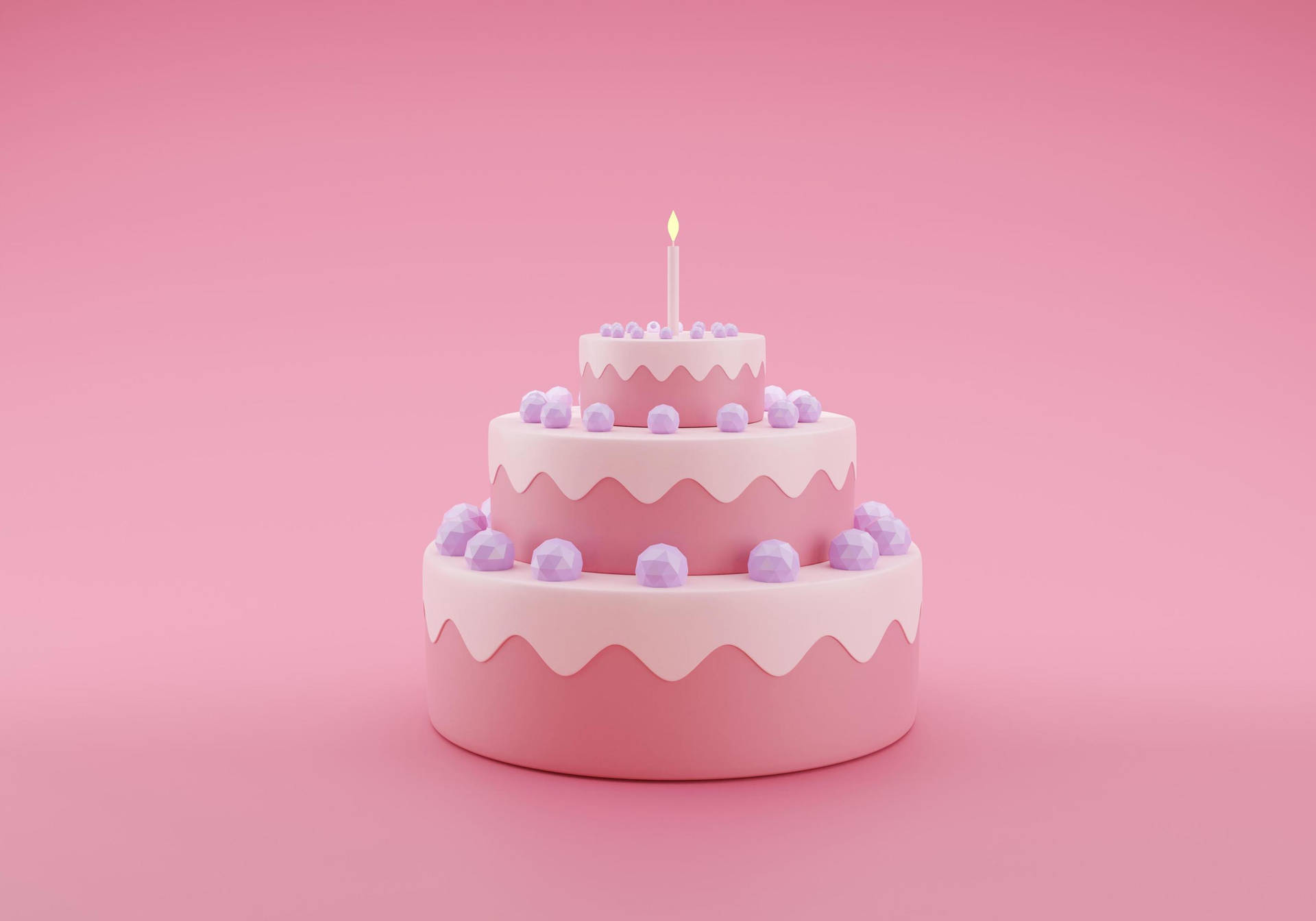 Birthday Cake With Pink Frosting