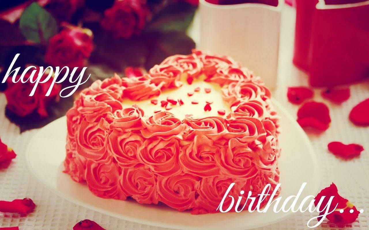 Birthday Cake With Rose-patterned Icing