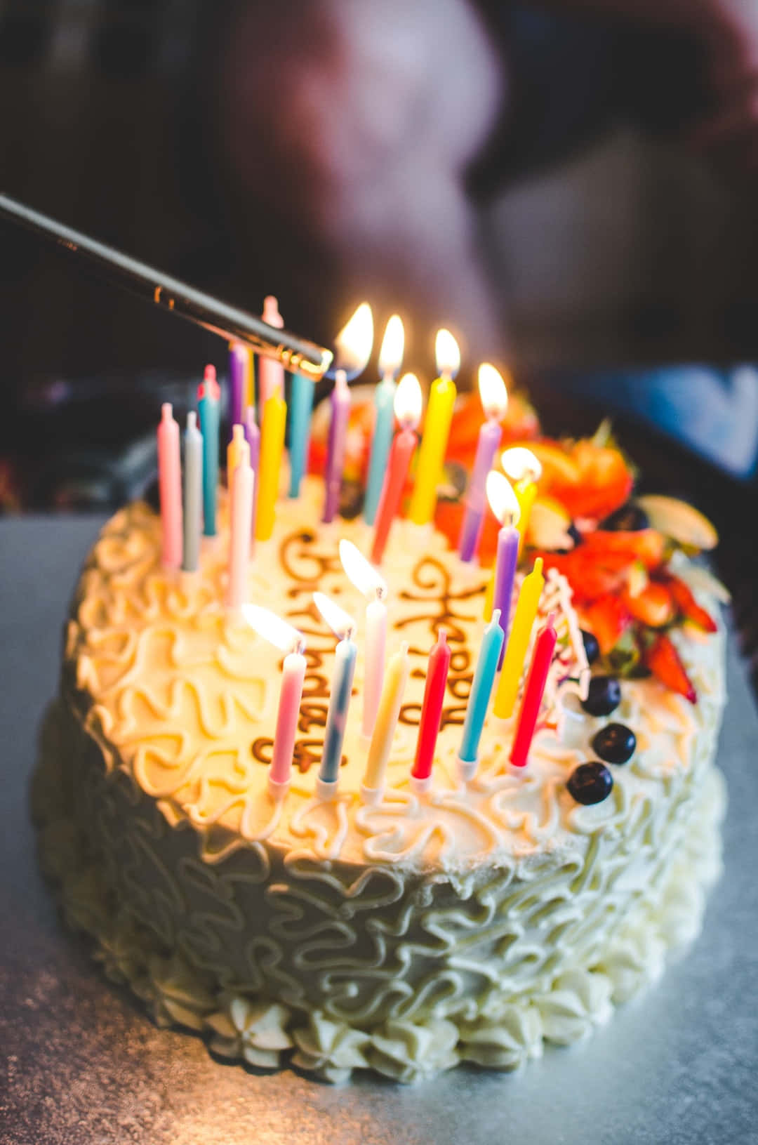 A Birthday Cake With Candles On It