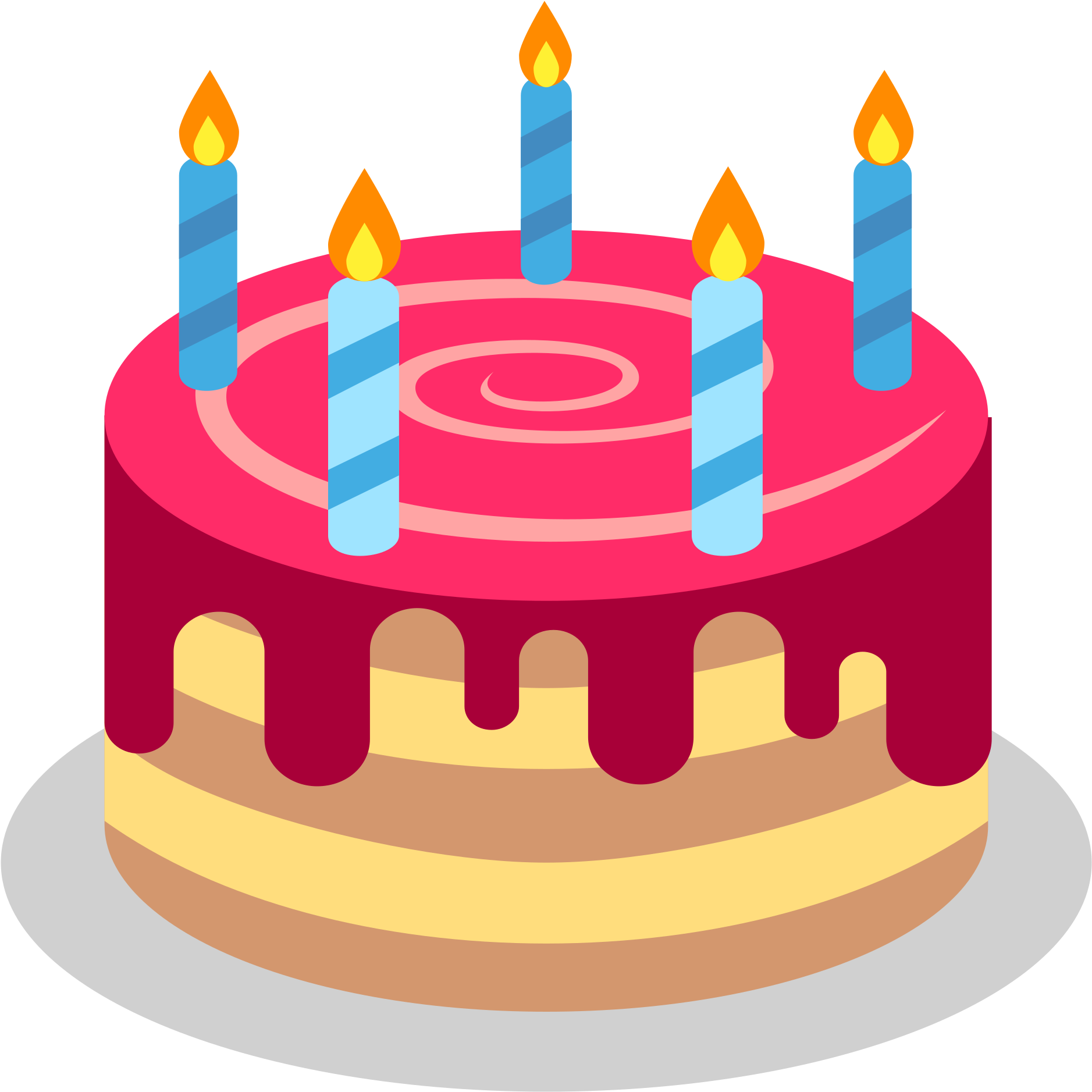 Birthday Cakewith Candles Vector PNG