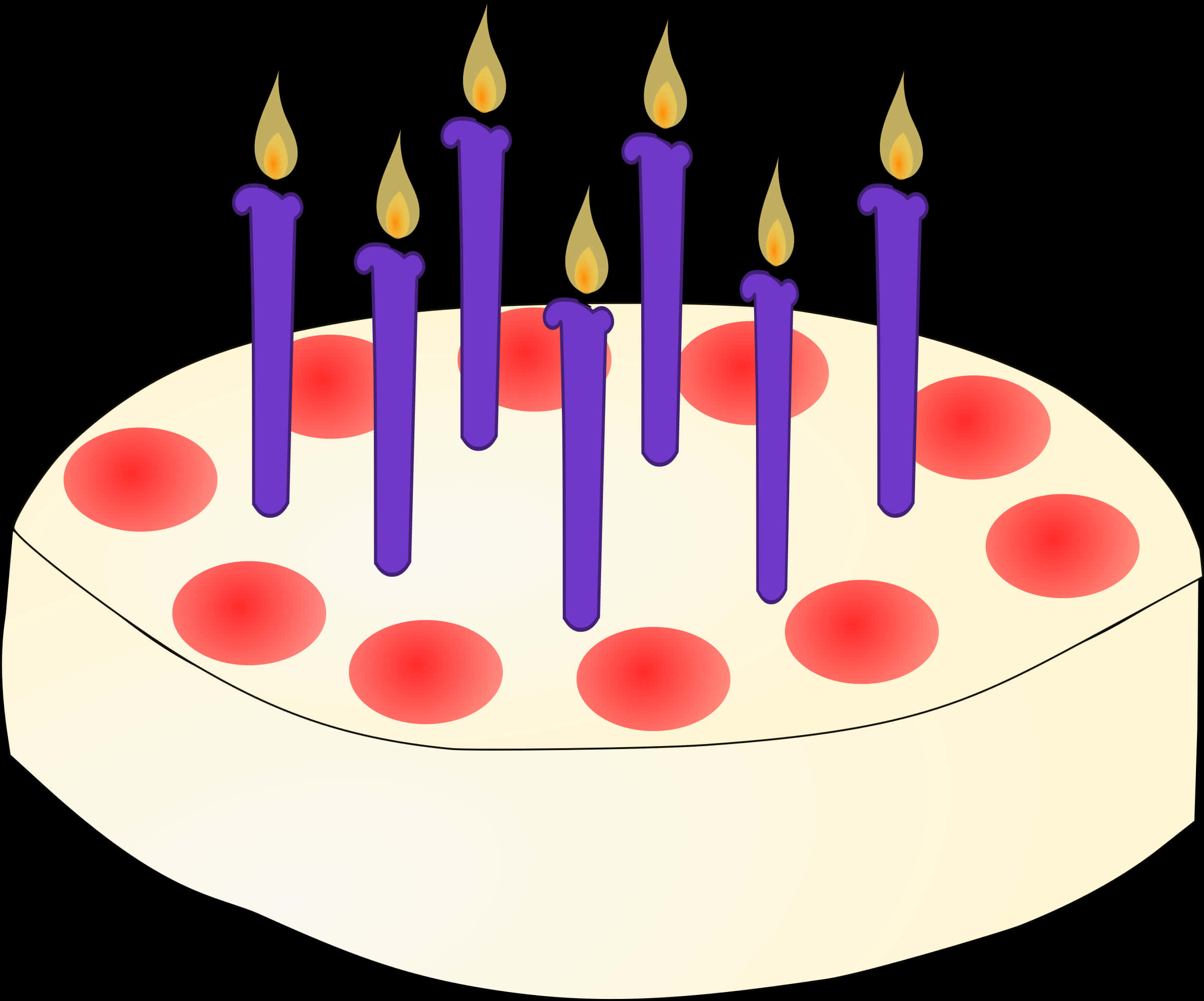 Birthday Cakewith Purple Candles PNG