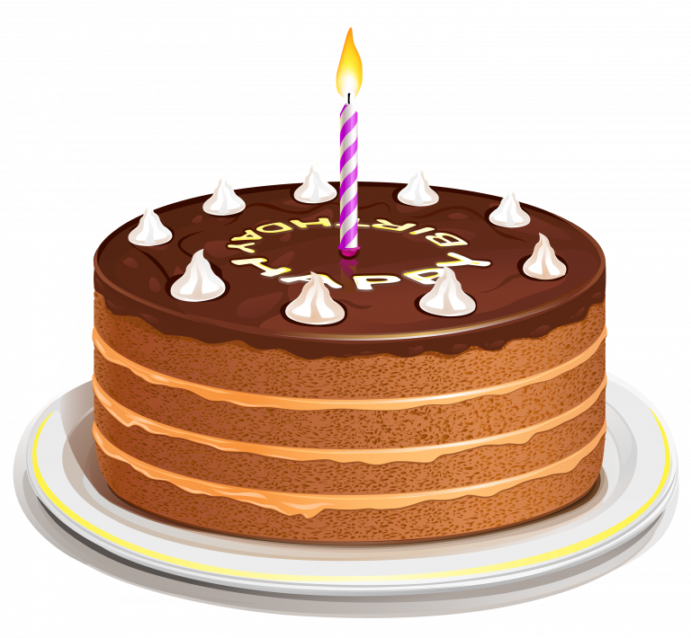 Birthday Chocolate Cake With Candle PNG