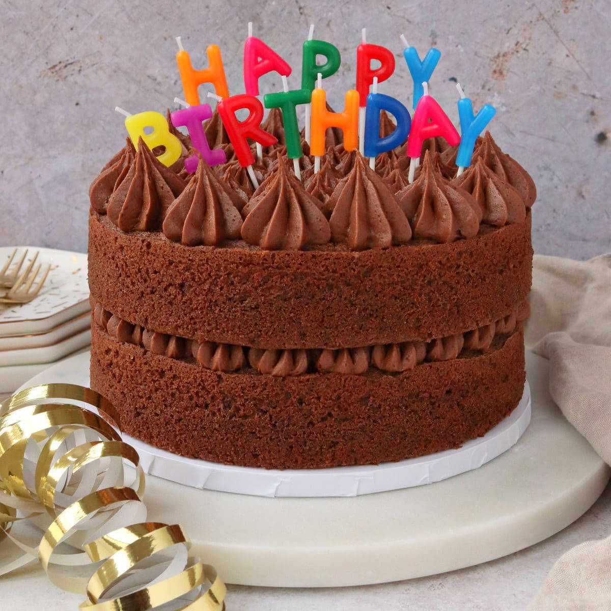 Fødselsdag Chokolade Kage Med Lys Wallpaper Wallpaper