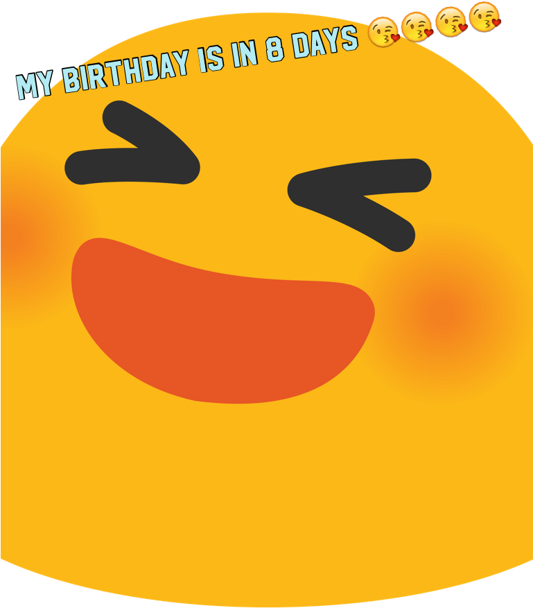 Birthday Countdown Blushing Emoji PNG