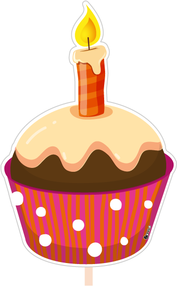 Birthday Cupcake Candle Celebration PNG