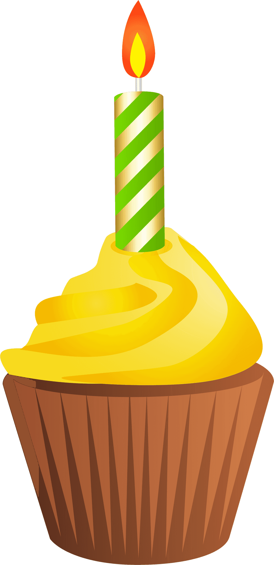 Birthday Cupcake With Candle PNG