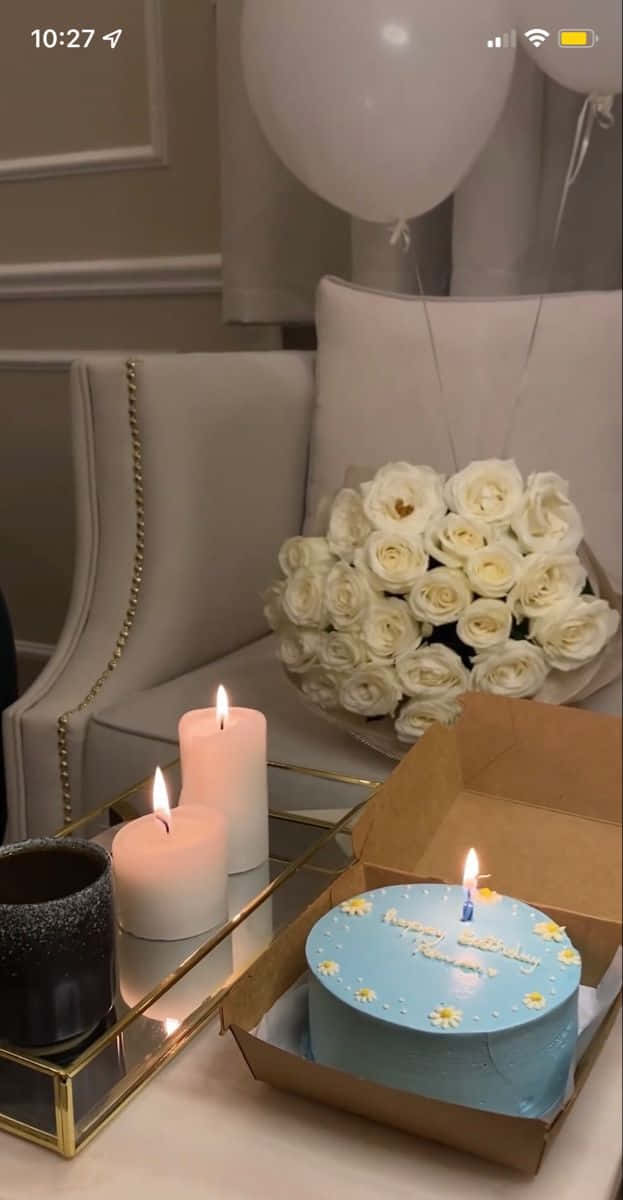 Fancy Birthday Set-Up With Flowers Picture