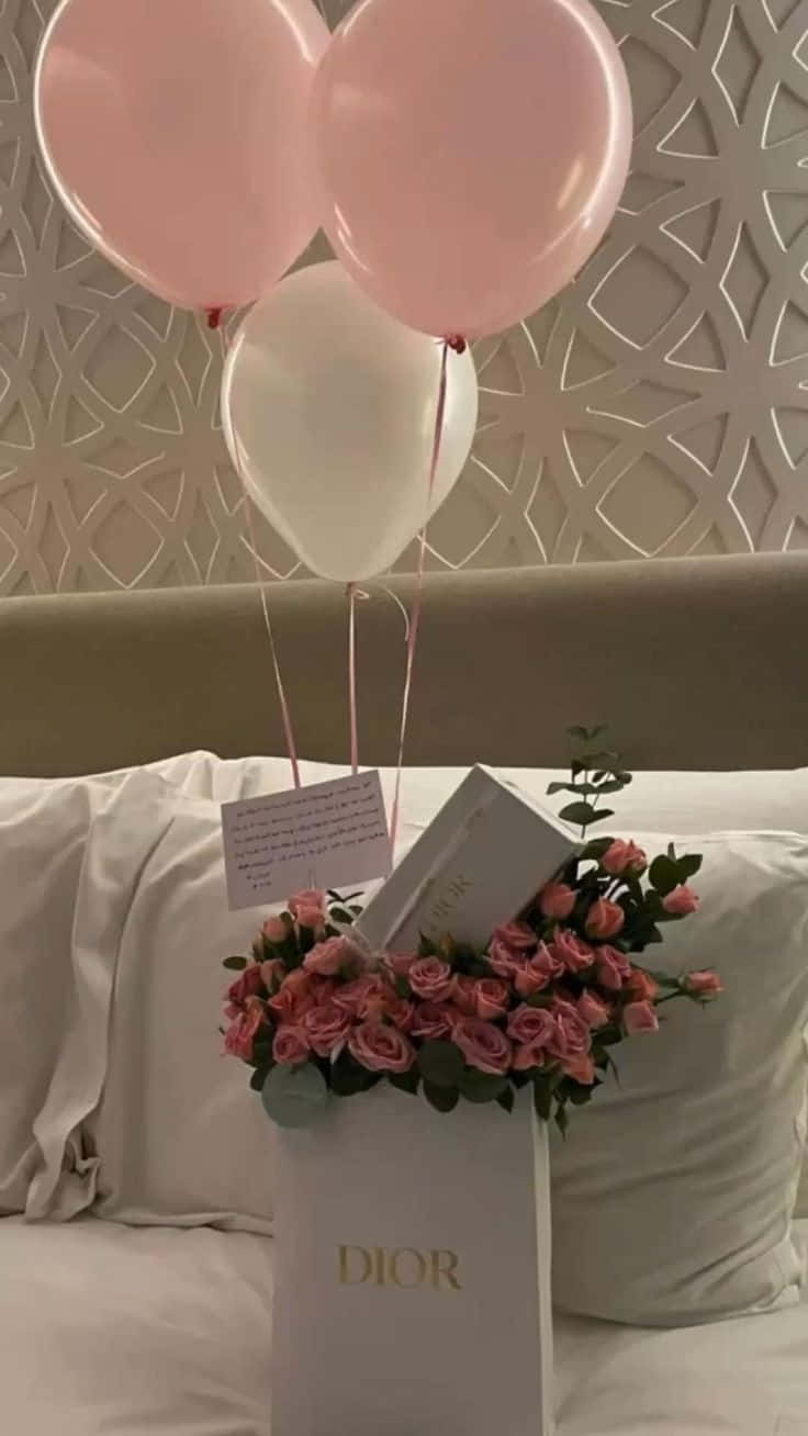 Birthday Flowers And Balloons Picture