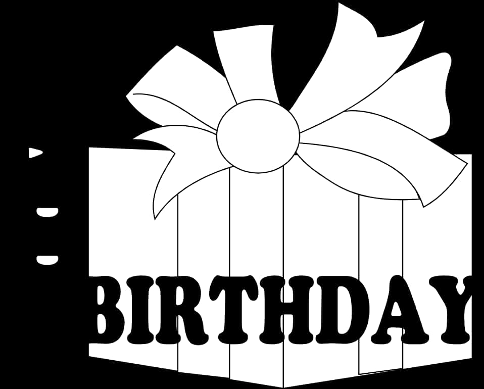 Birthday Gift Box Outline PNG