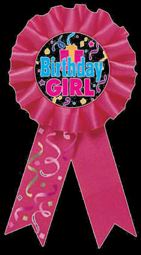 Birthday Girl Pink Ribbon Award PNG