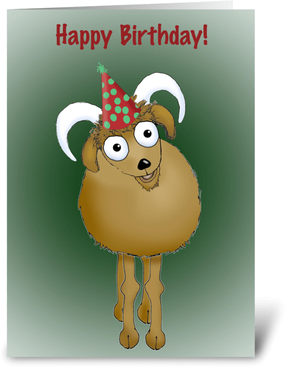 Birthday Goat Cartoon Celebration PNG
