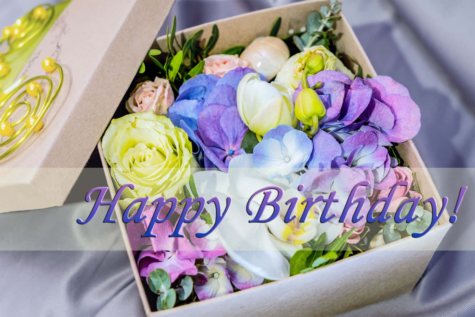 Flower Box Birthday Message Picture