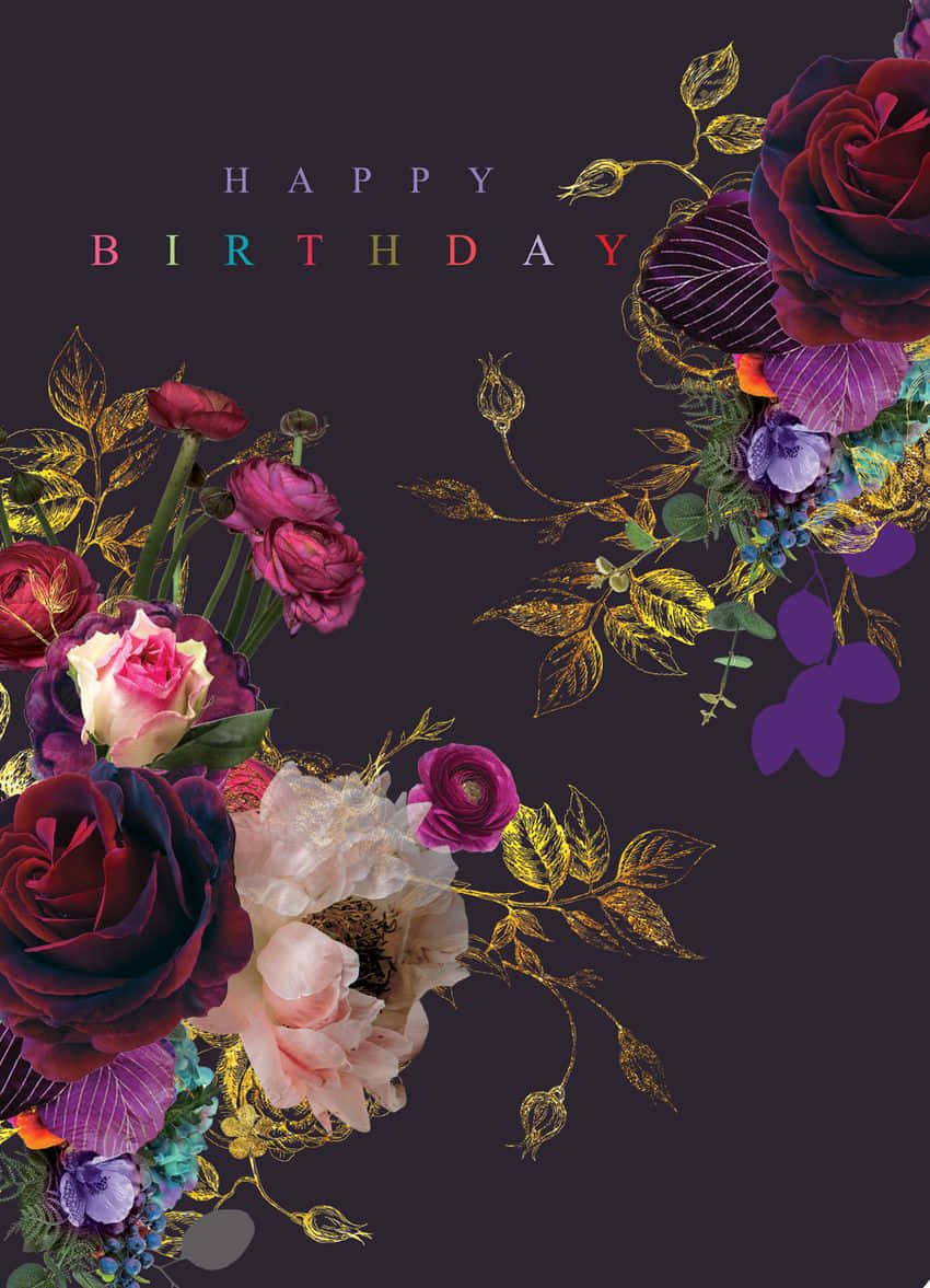 Happy Birthday Message With Flowers Picture