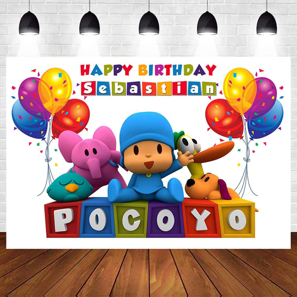 Birthday Party Background Backdrop With Pocoyo