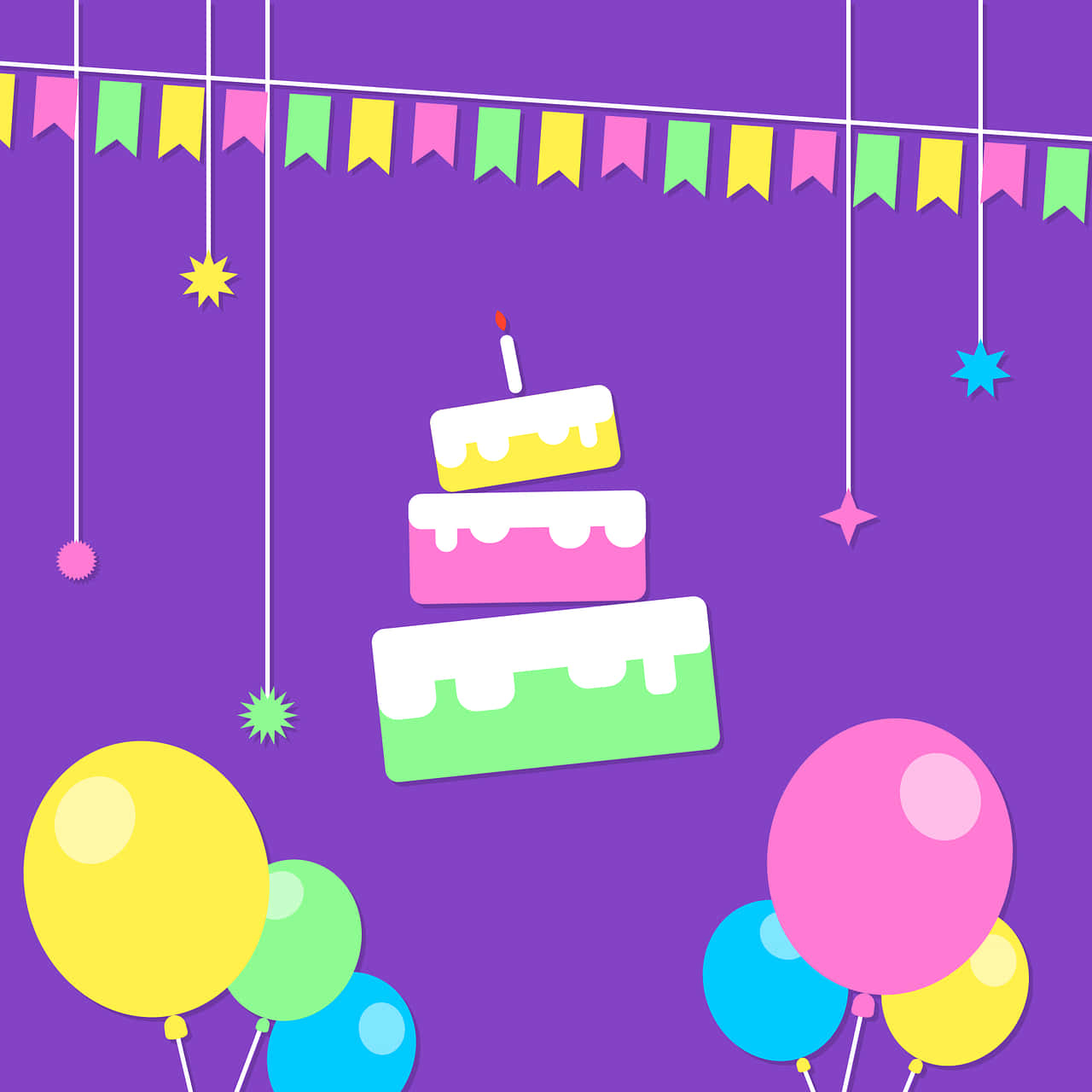 Birthday Party Background Unbalanced Cake