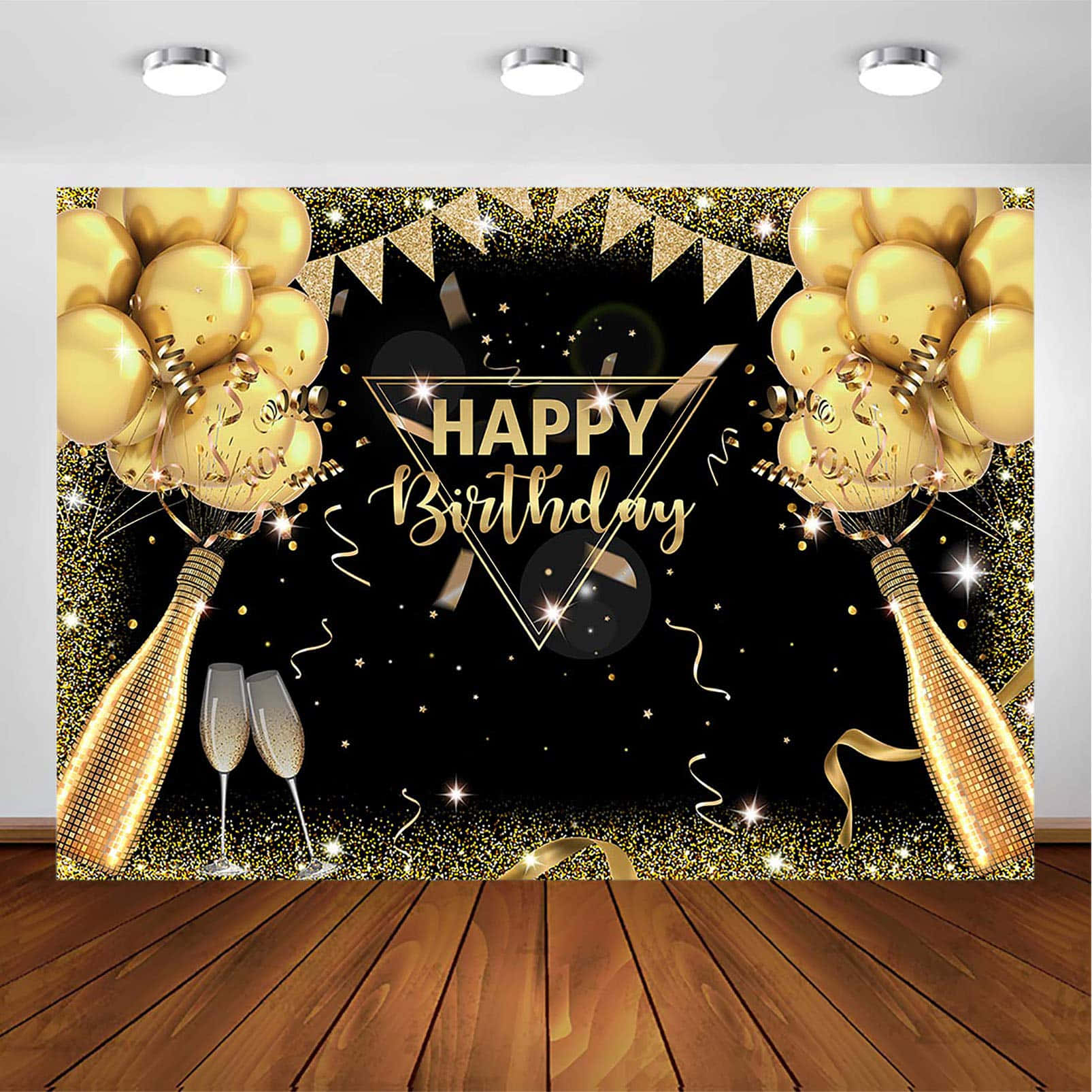 Birthday Party Background Wine Bottle In Backdrop