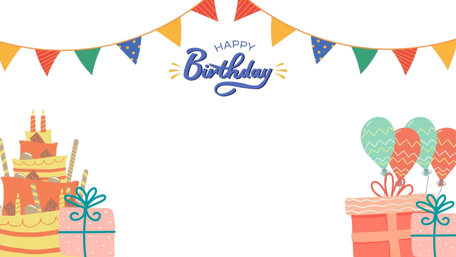 Birthday Party Background With Colorful Banner