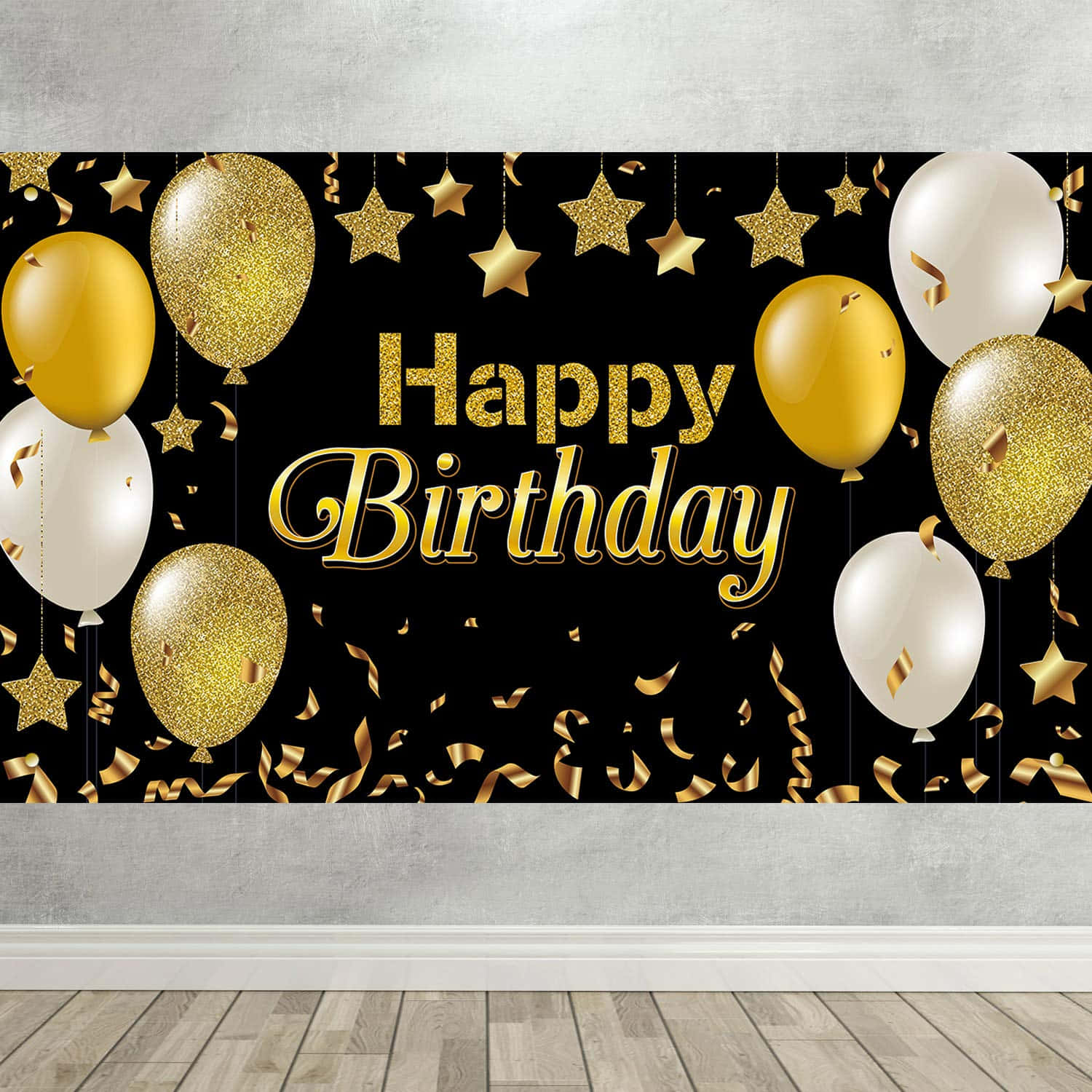 Birthday Party Background Gold Starry Backdrop