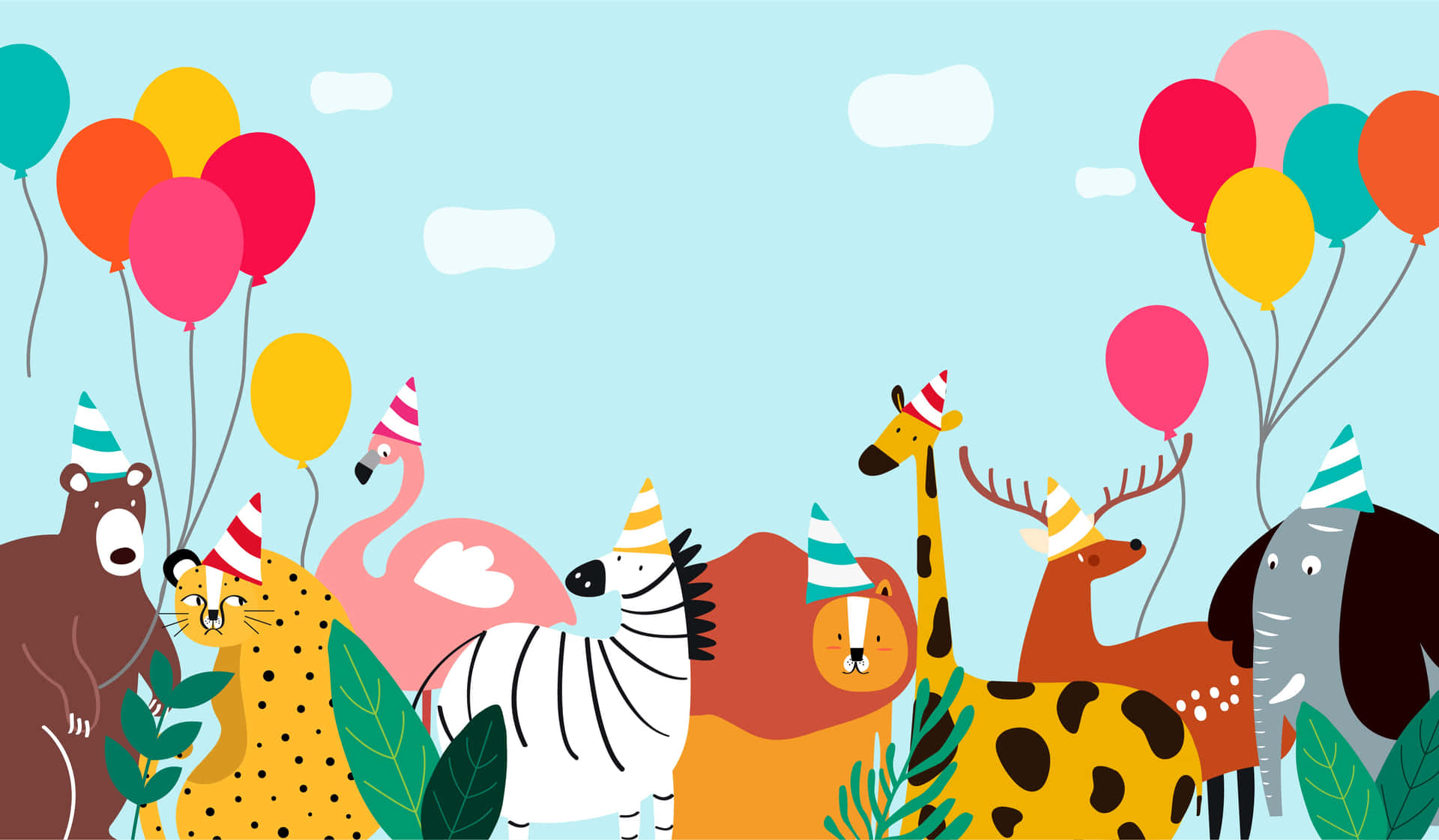 Birthday Party Background & Animal Theme Background