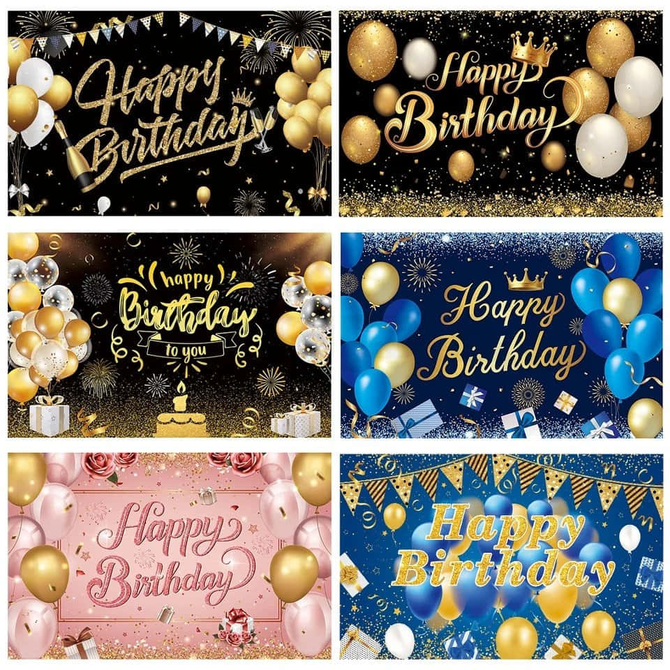 Birthday Party Background Collage Backdrop Background