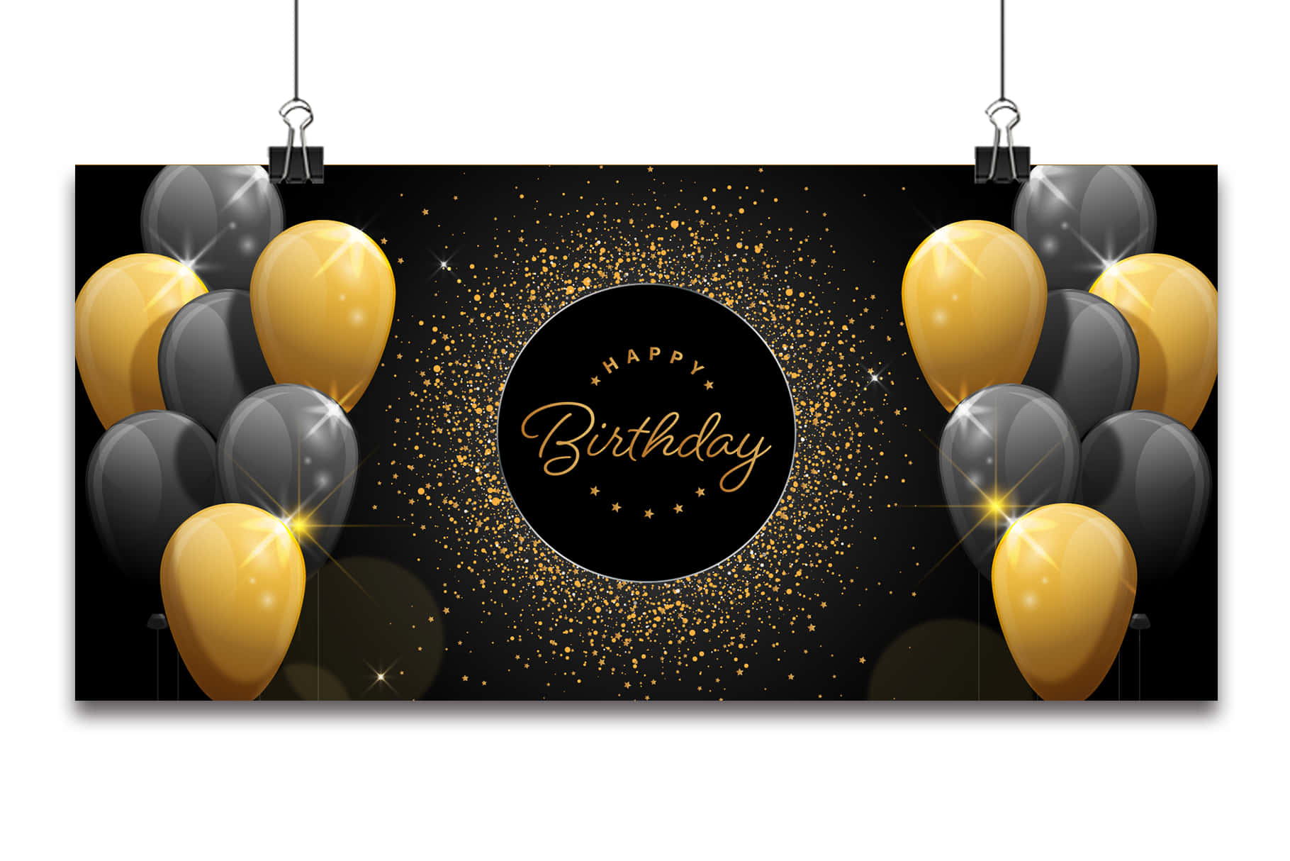 Birthday Party Background Backdrop With Binder Clip