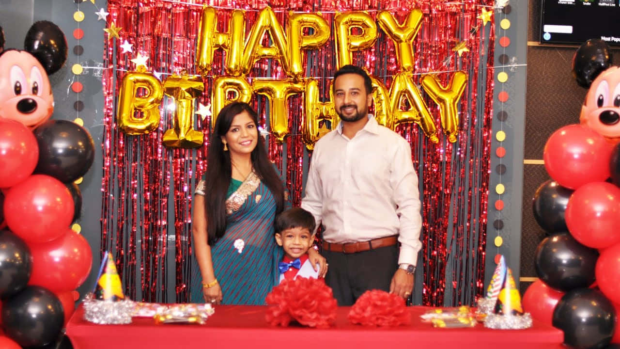 Birthday Party Mickey Mouse Theme Family Picture