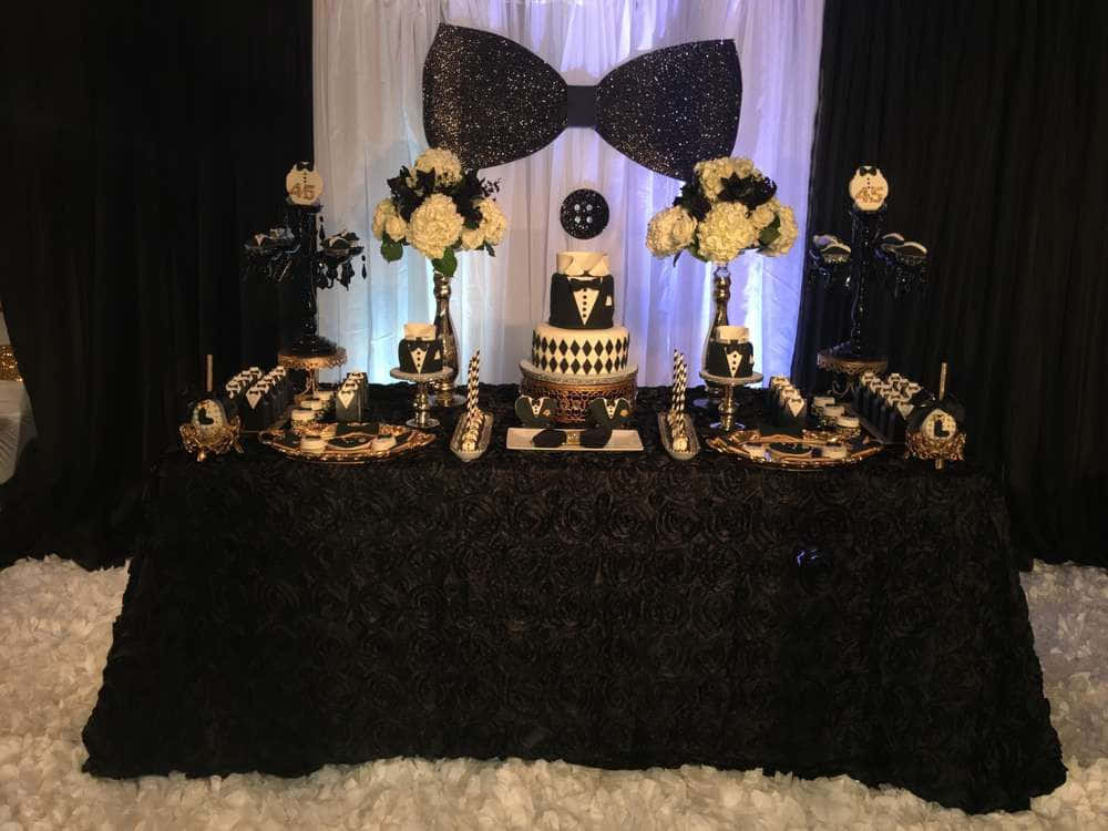 Birthday Party Black And White Bowtie Decorations Picture