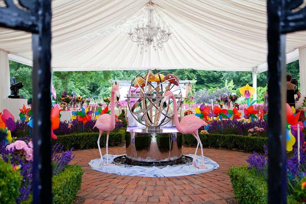 Birthday Party Extravagant Flamingo Chandelier Picture