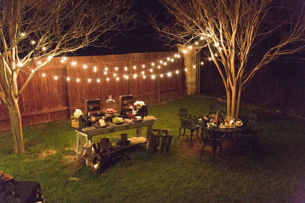 Birthday Party Night Backyard Setup Picture