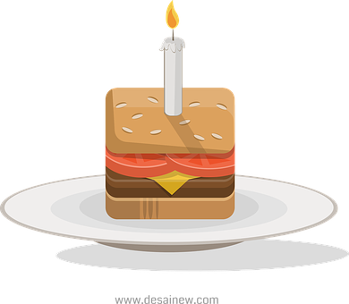 Birthday Sandwich Candle Celebration PNG