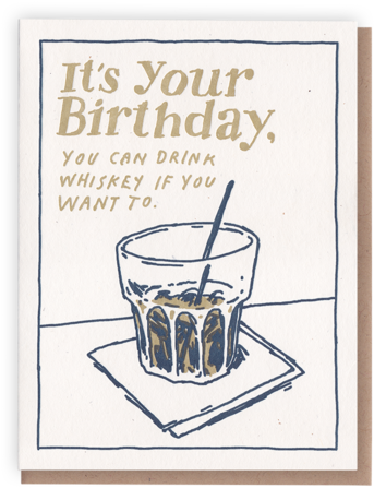 Birthday Whiskey Permission Greeting Card PNG