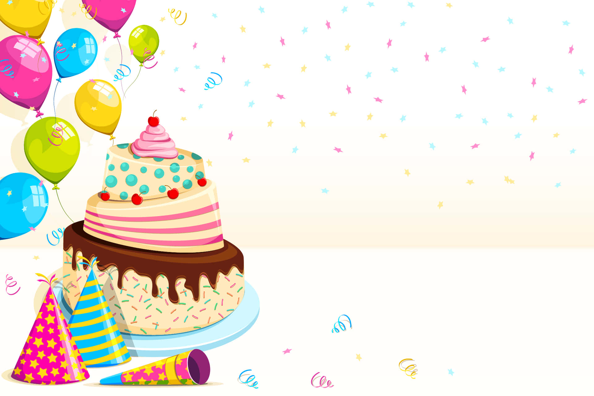 Party Hats Birthday Zoom Background