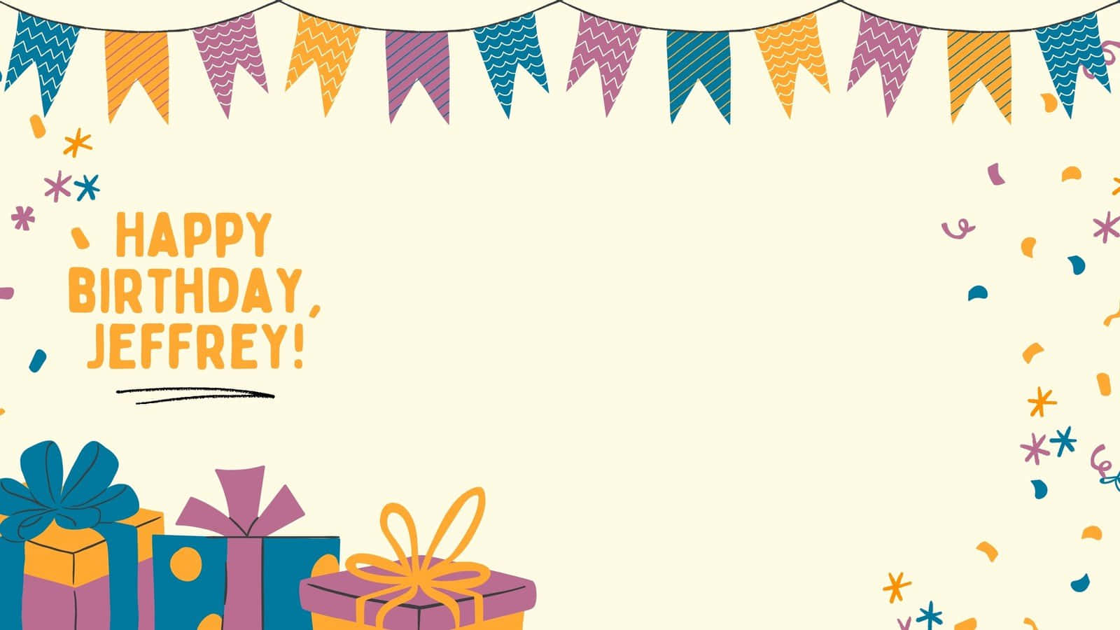 Colorful Banner Birthday Zoom Background