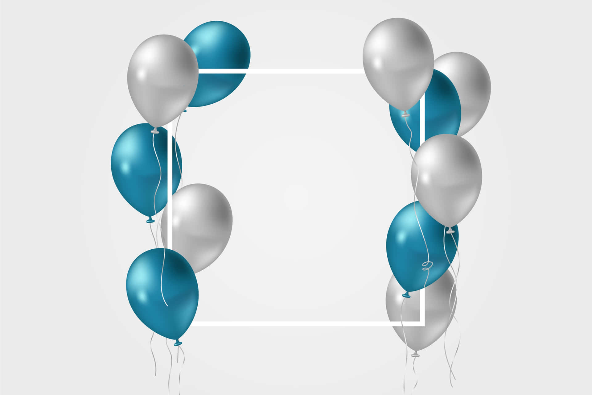 Blue And Gray Balloons Birthday Zoom Background
