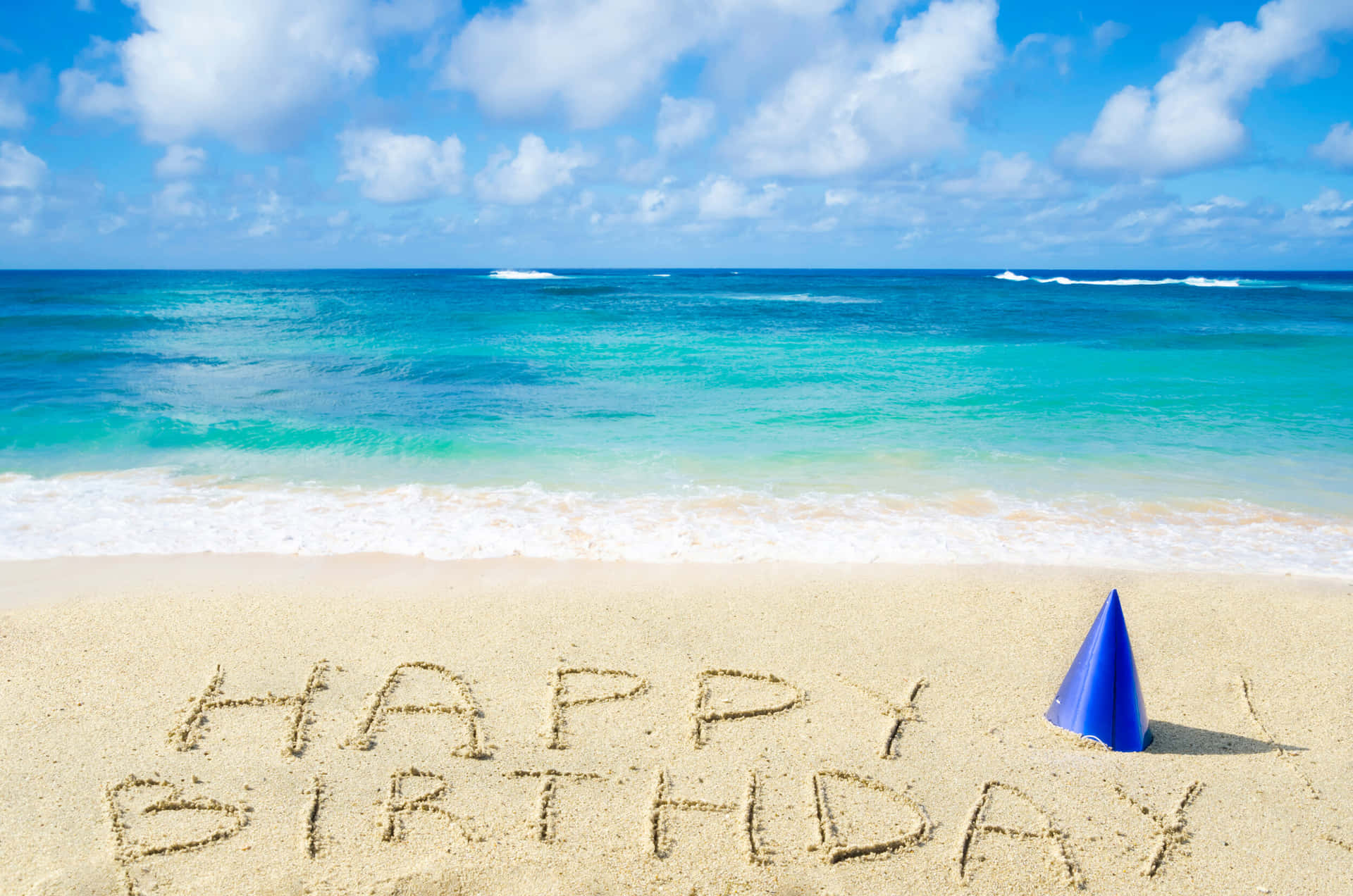 Beach With Clear Waters Birthday Zoom Background