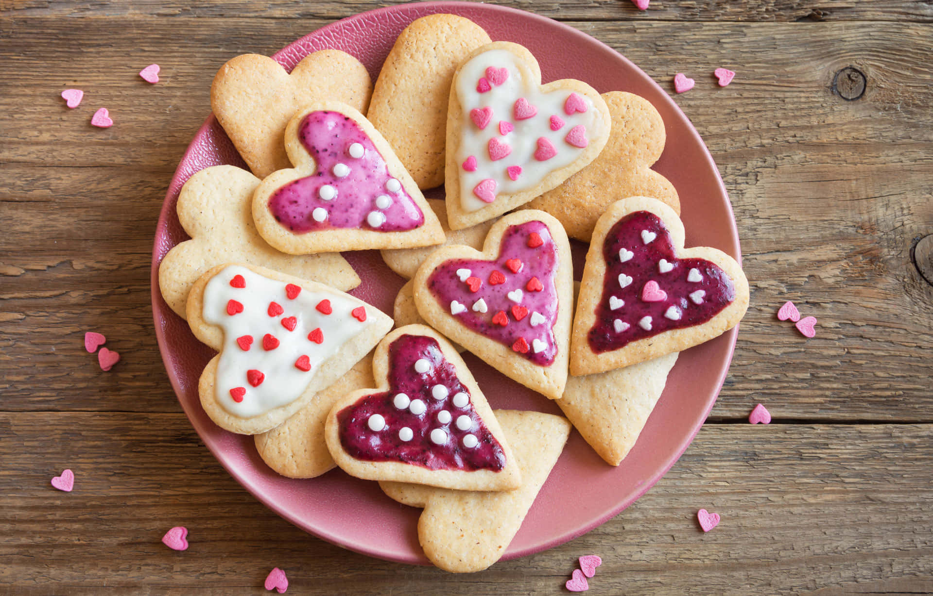 Valentine's Day Cookies On A Plate