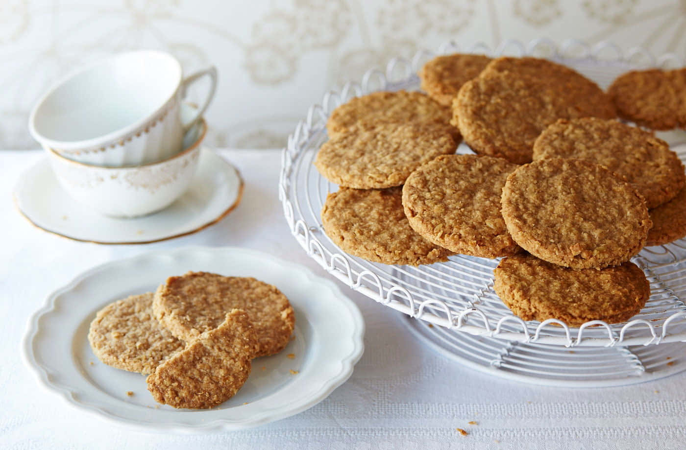 Delicious biscuits and a cup of coffee for an afternoon snack