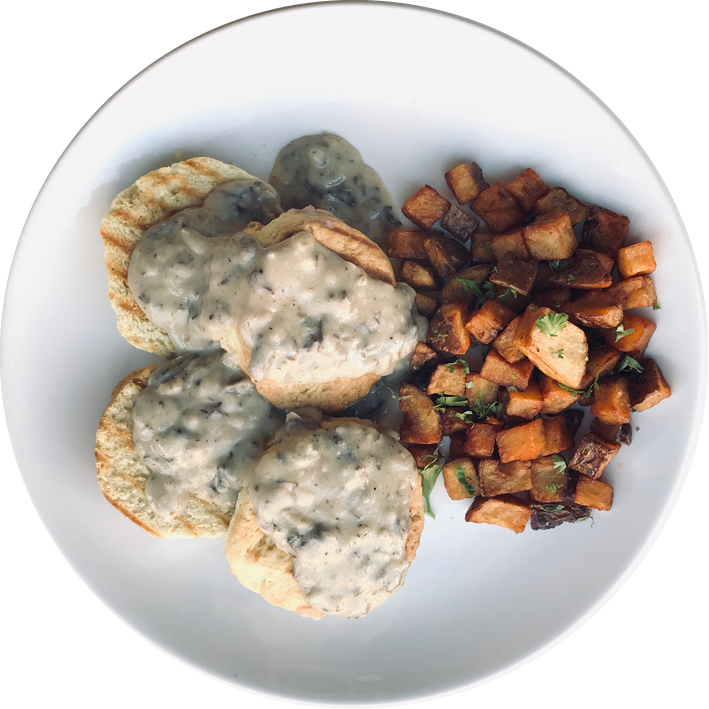 Biscuitsand Gravywith Diced Potatoes PNG