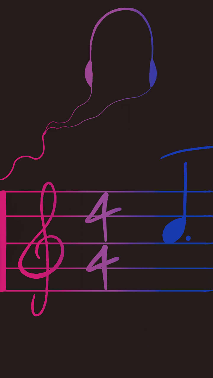 Bisexual Aesthetic Musical Notes Wallpaper