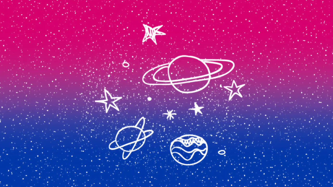 Bisexual Aesthetic Planets Wallpaper
