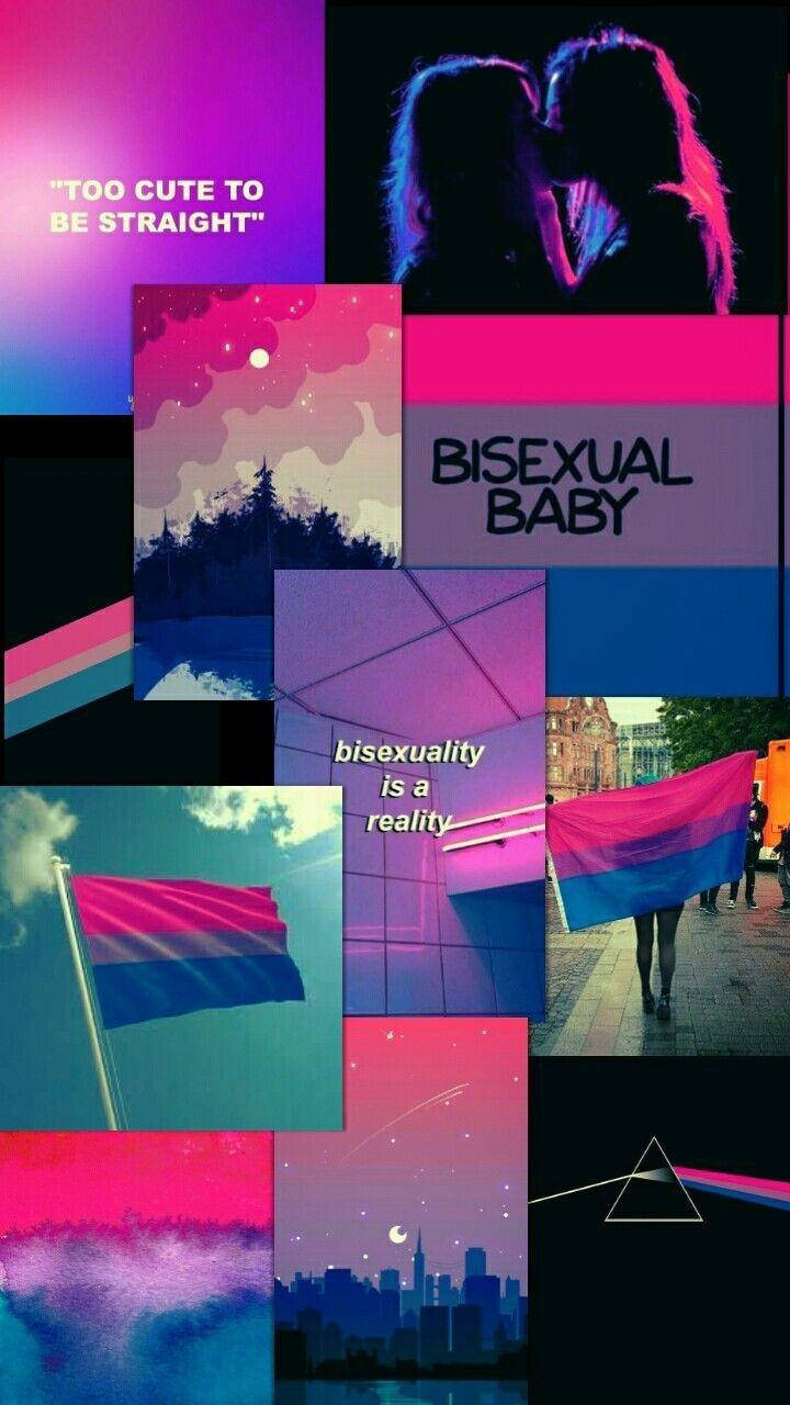 Bisexual Aesthetic Tri Colour Flag Wallpaper