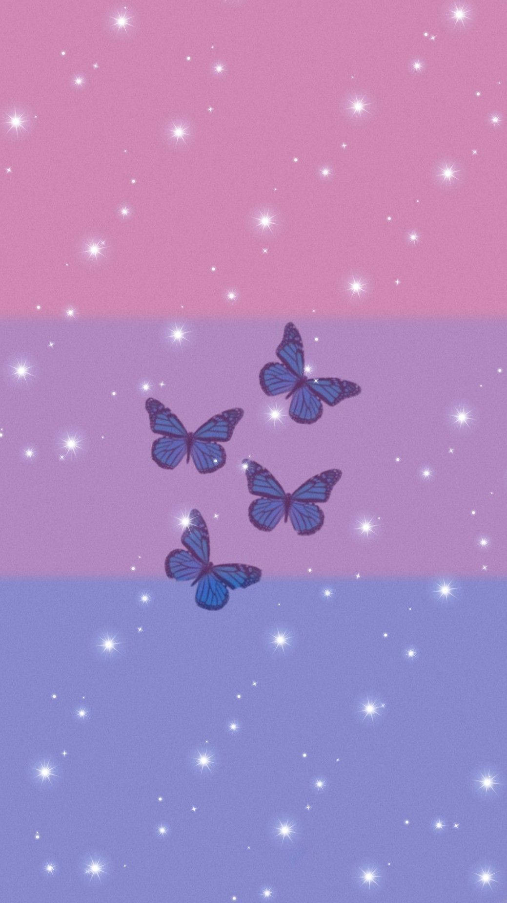 Bisexual Flag with Butterflies - Unity in Diversity Wallpaper